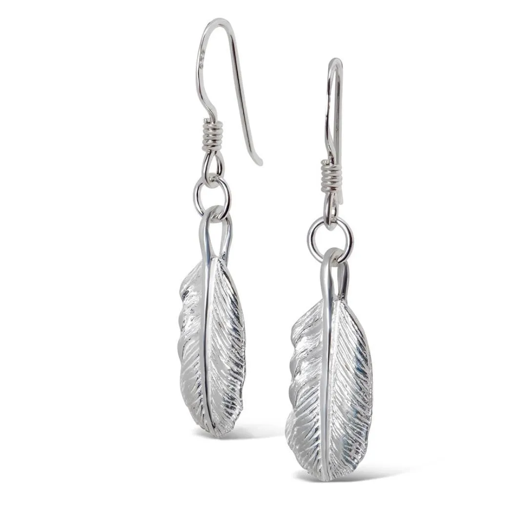 Feather Earrings | Silver