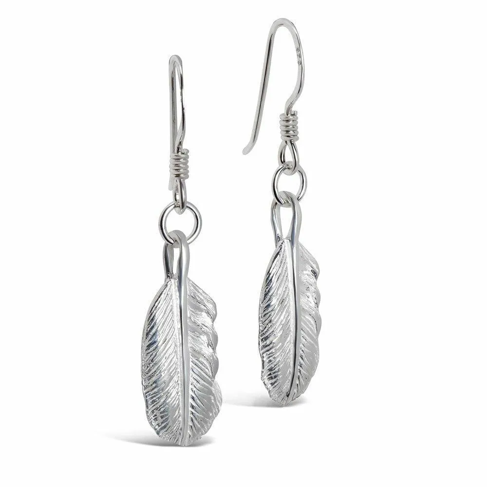 Feather Earrings | Silver