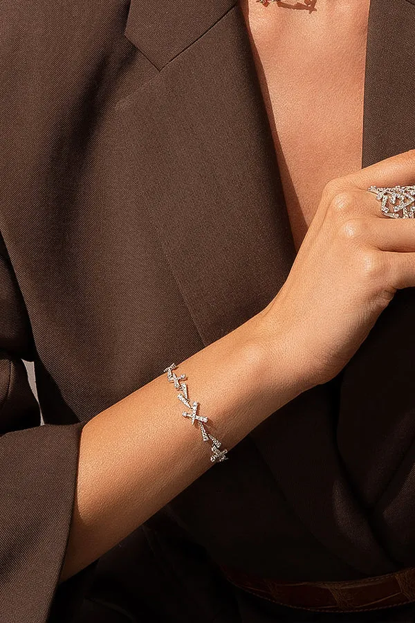 Festival Dainty Adjustable Bracelet - White Silver