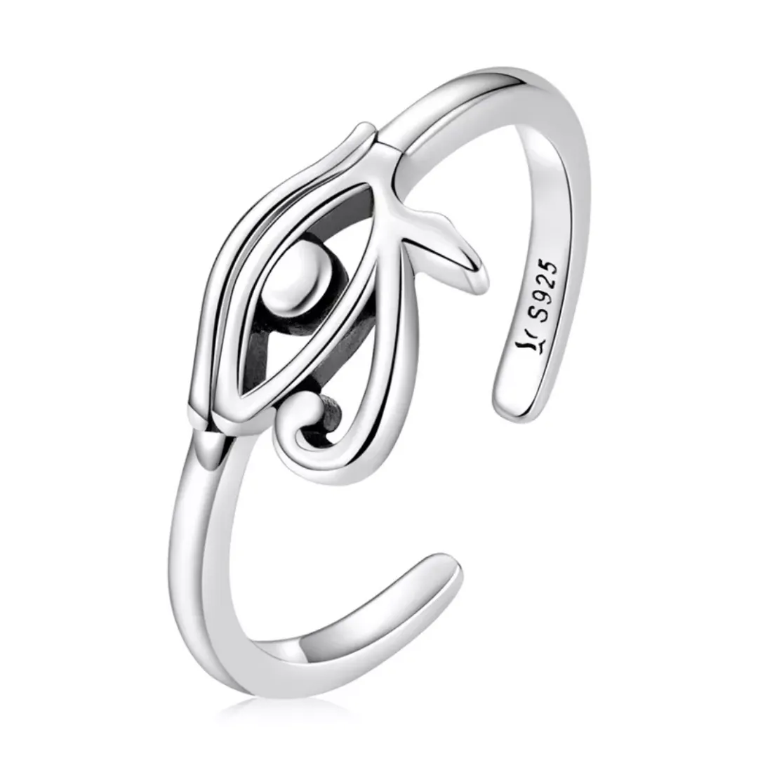 Filigree Egyptian Eye of Horus Adjustable Ring