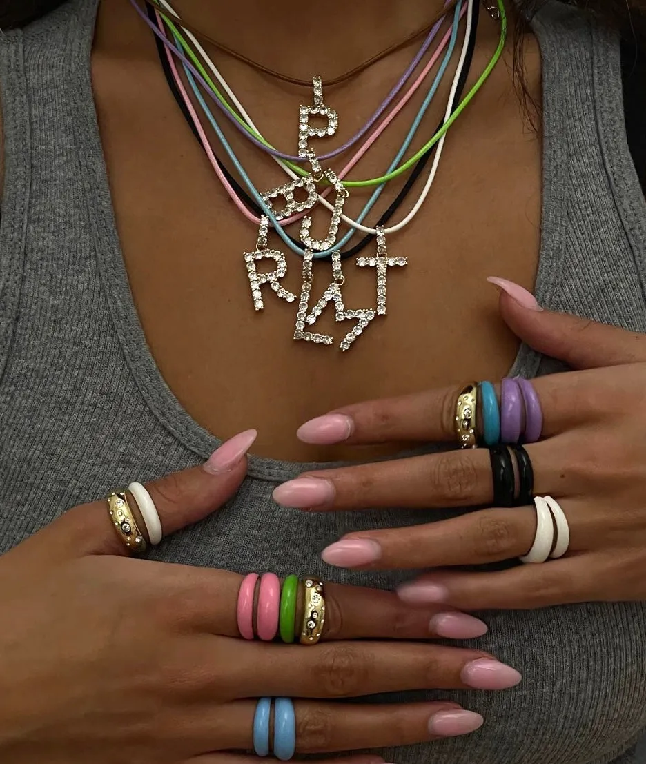 FROSTY INITIAL Y2K NECKLACE