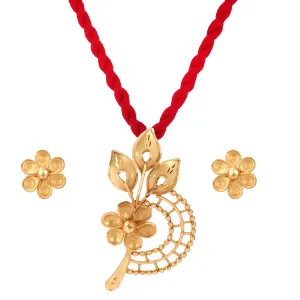 Fusion Floral Locket With Matching Earrings