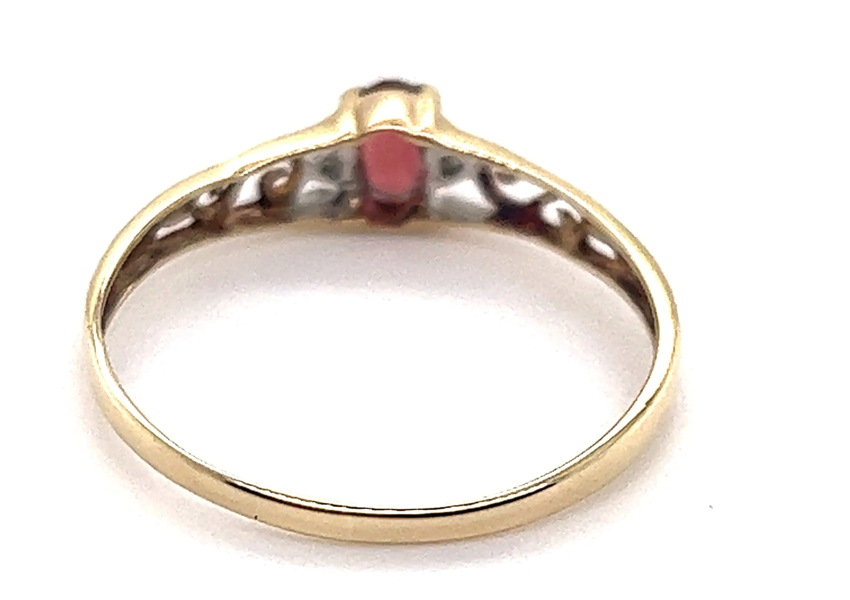 Garnet & Diamond Yellow Gold Ring