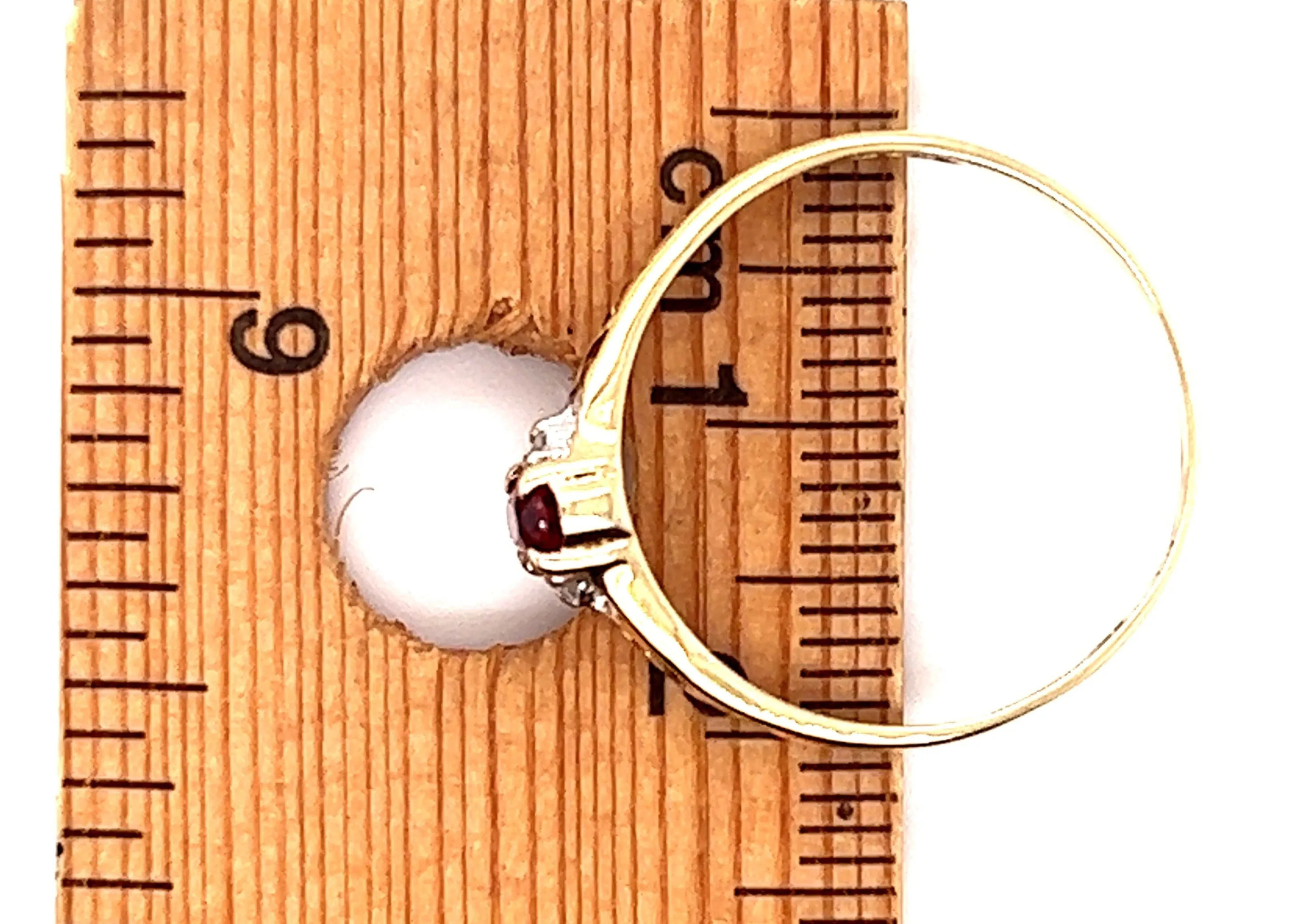 Garnet & Diamond Yellow Gold Ring
