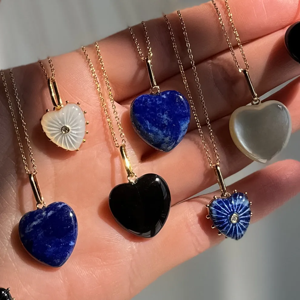 Gemma Lapis Heart Charm