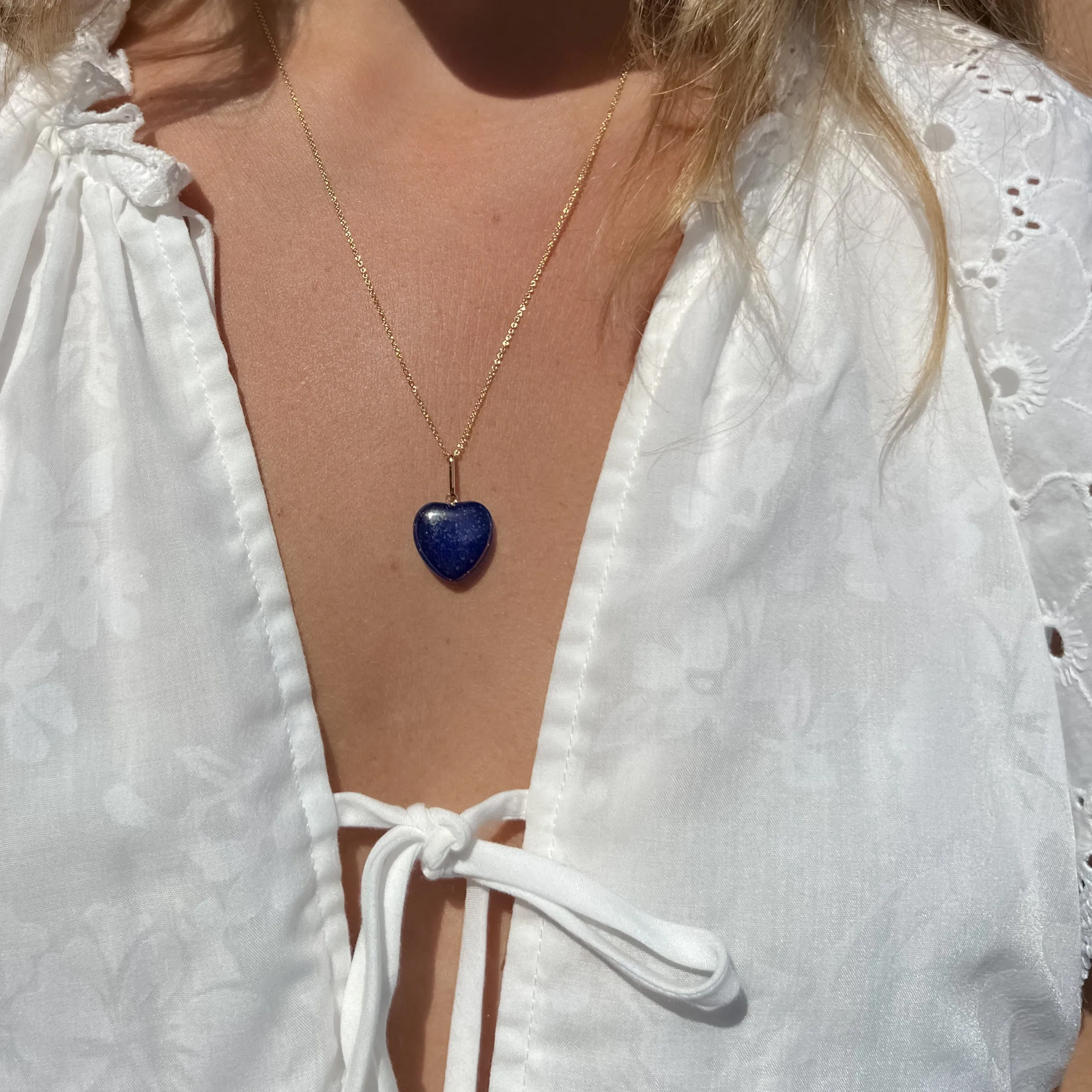 Gemma Lapis Heart Charm