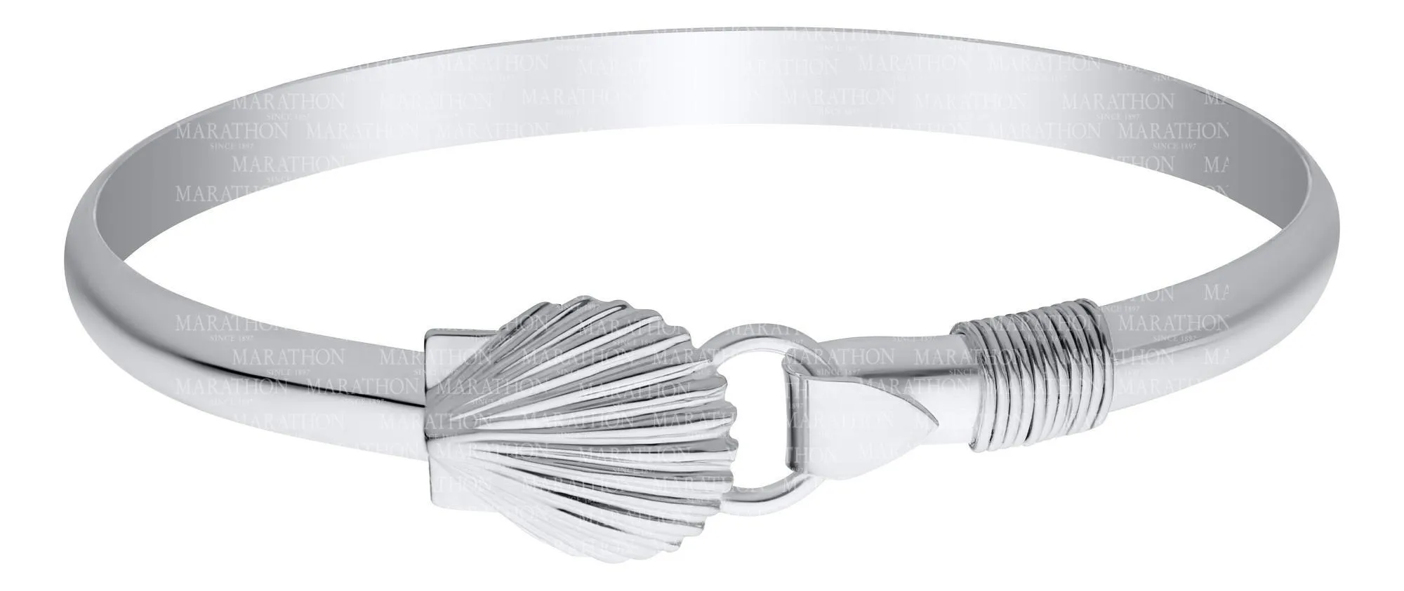 Genuine Sterling Silver Evening Tide Collection Scallop Bracelet with Rope Wrap