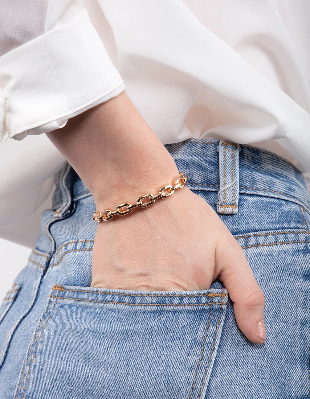 Gold Chain Cuff Bracelet