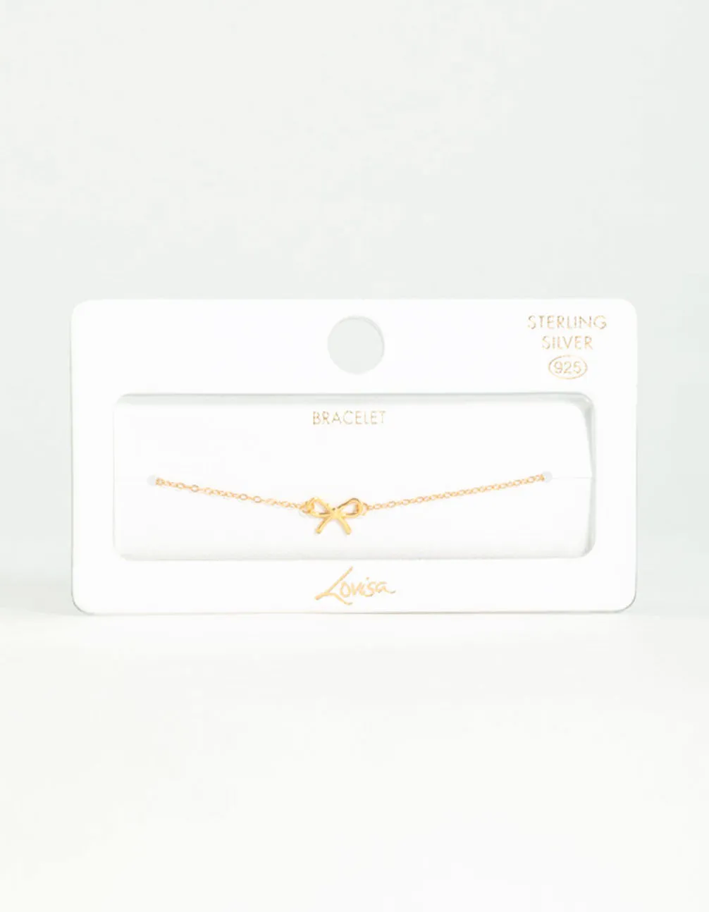 Gold Plated Sterling Silver Bow Chain Bracelet