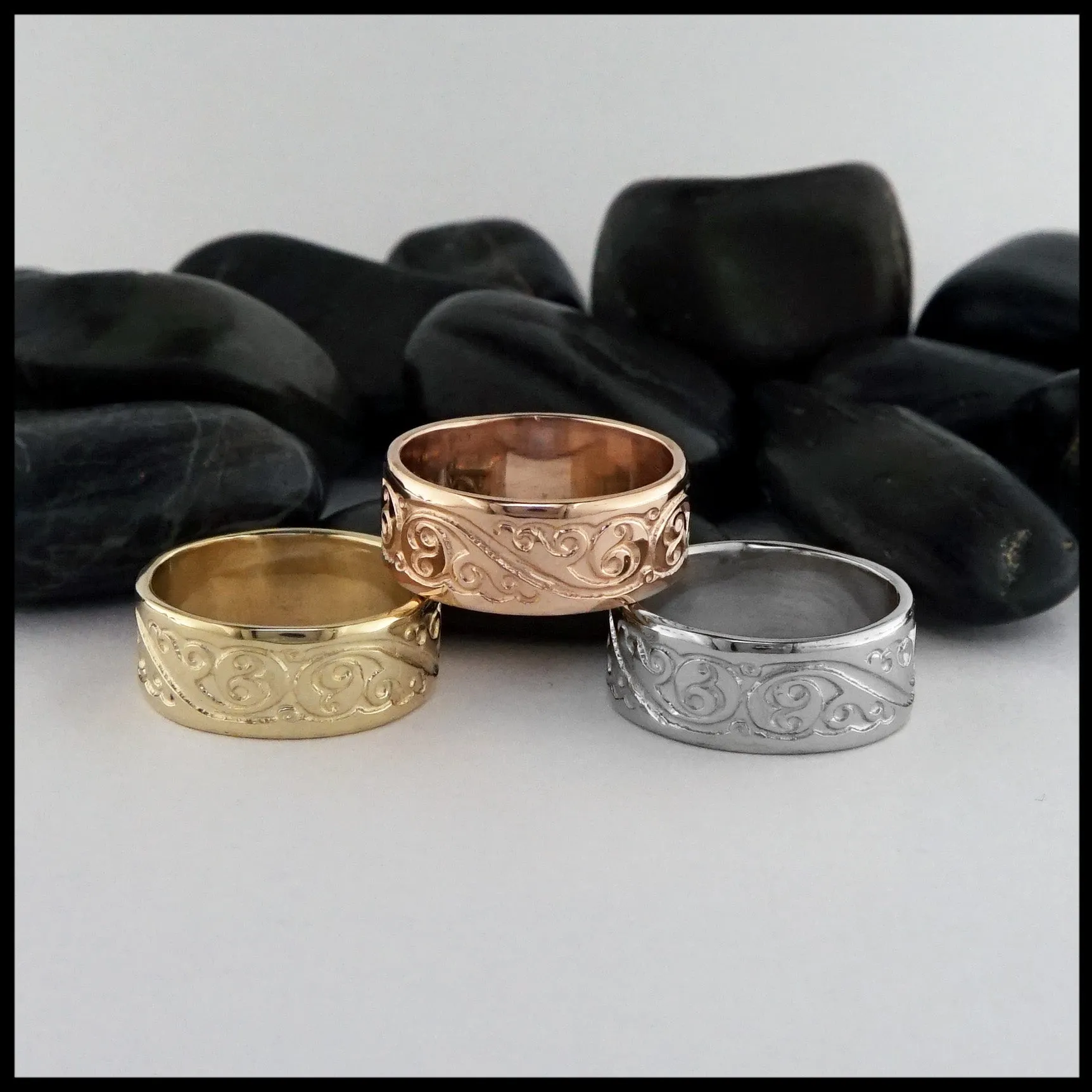 Gold Rolling Organic Spirals Ring