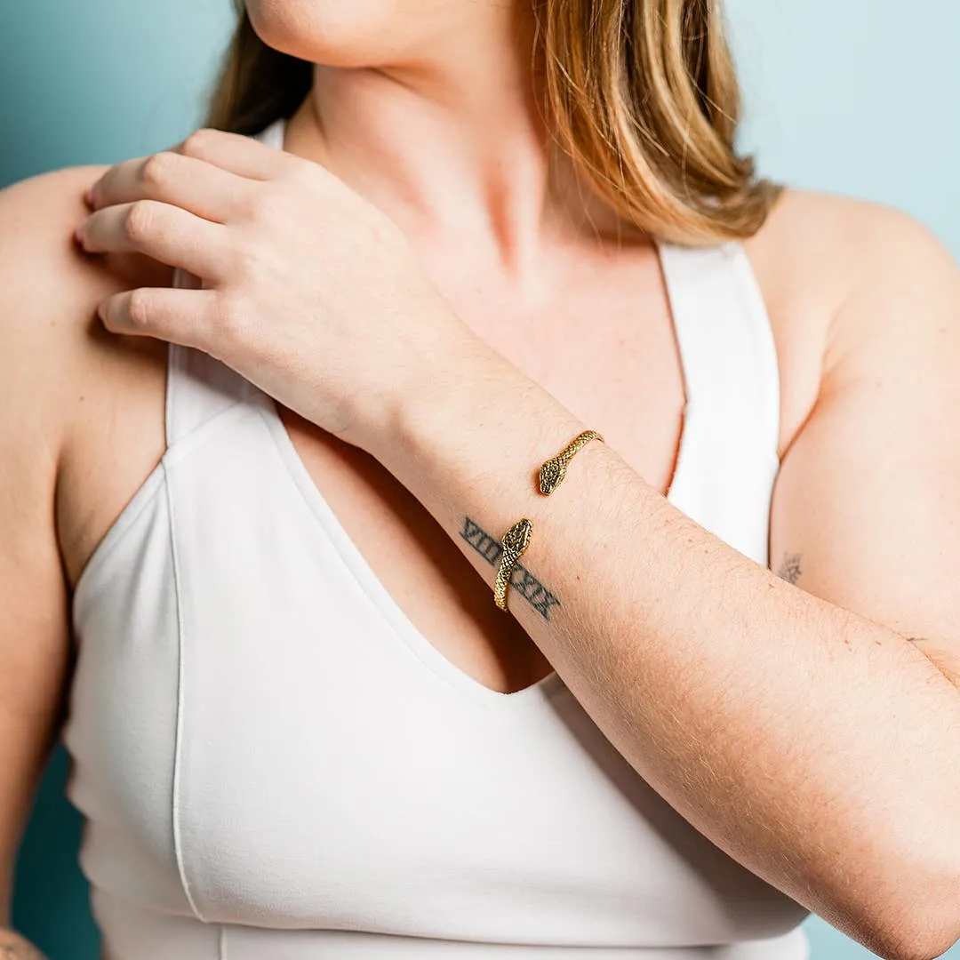 Gold Snake Cuff Bracelet