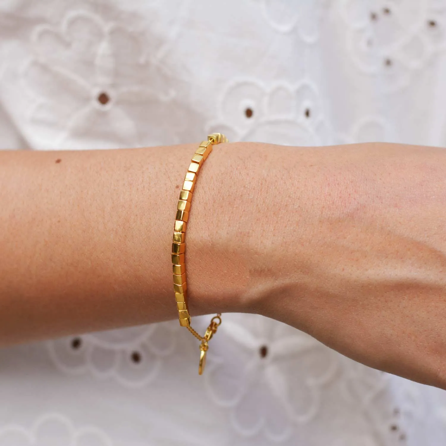 Gold Vermeil Cube Bracelet