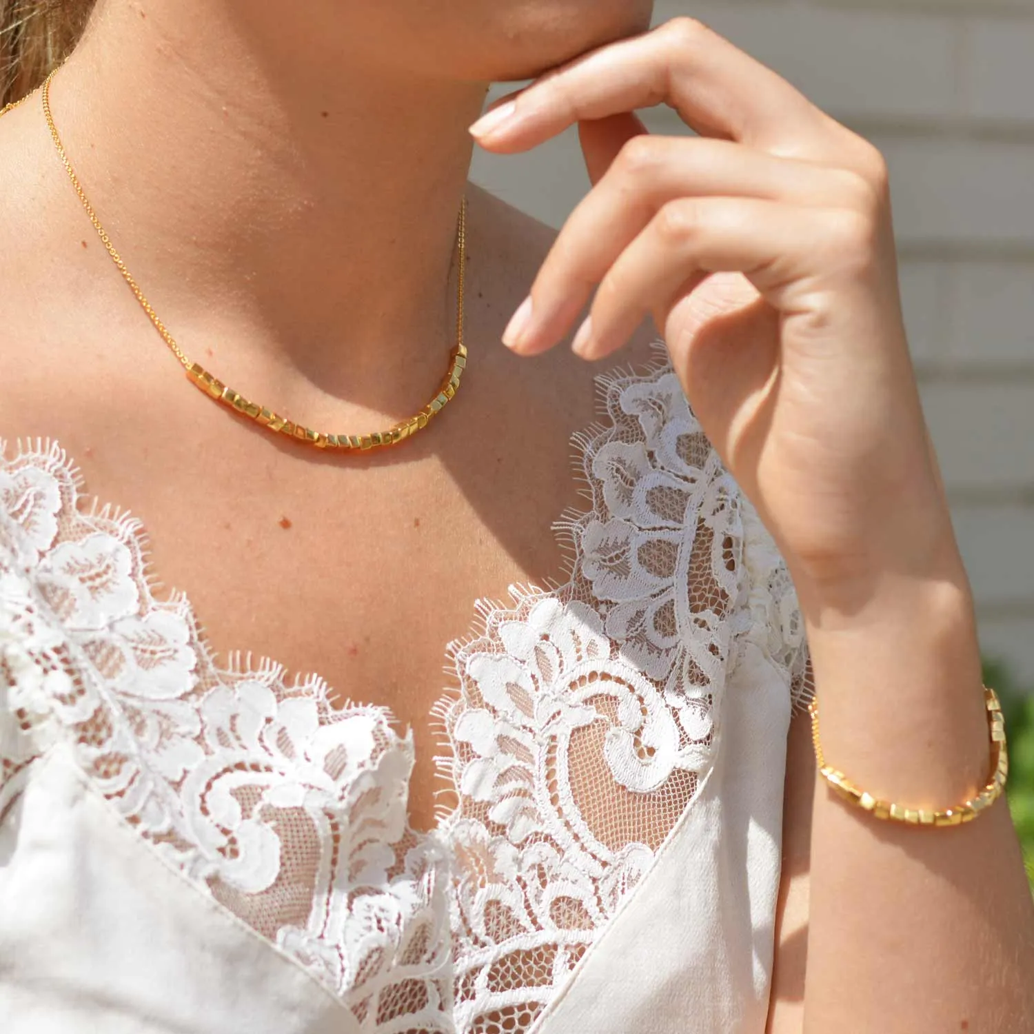 Gold Vermeil Cube Bracelet