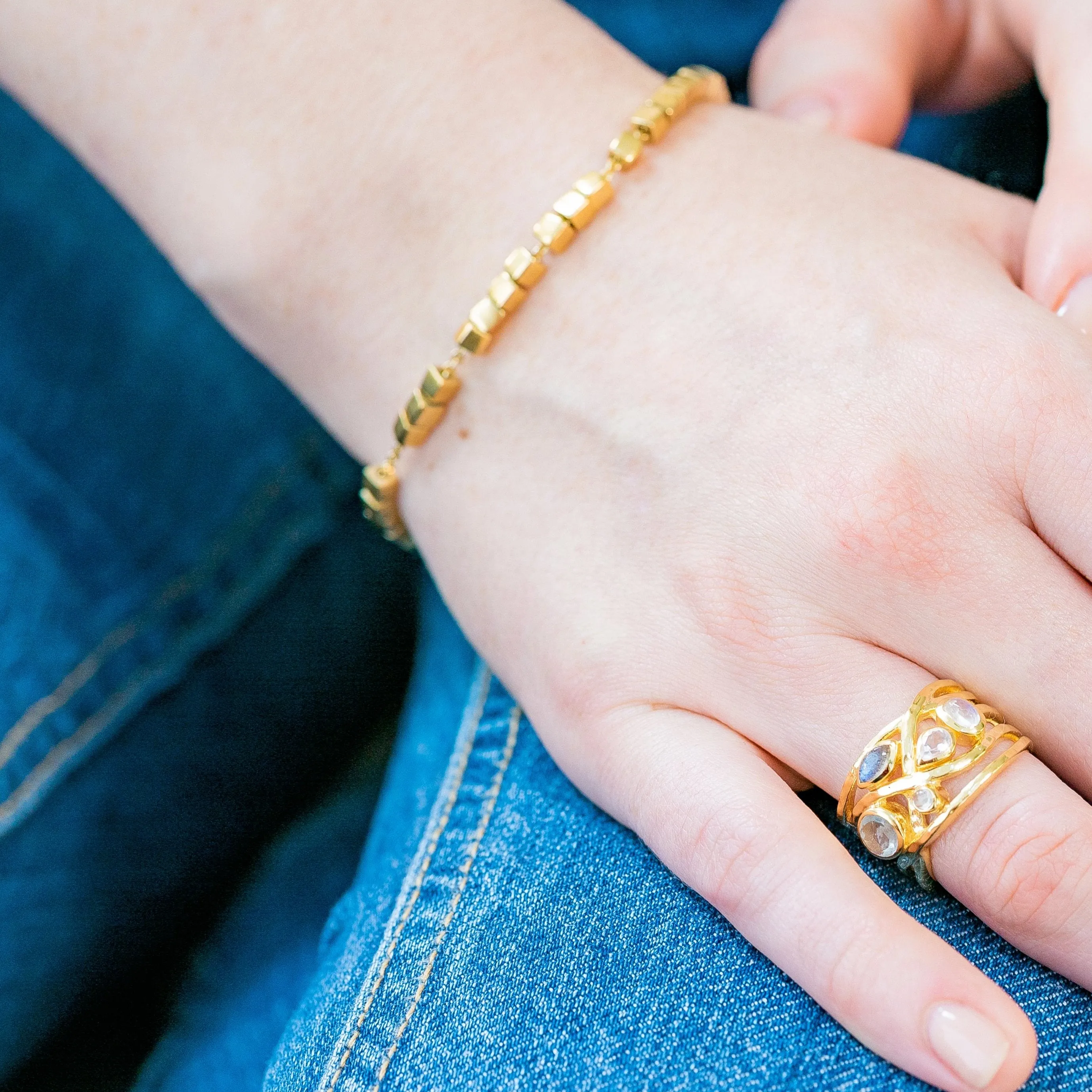 Gold Vermeil Cube Bracelet