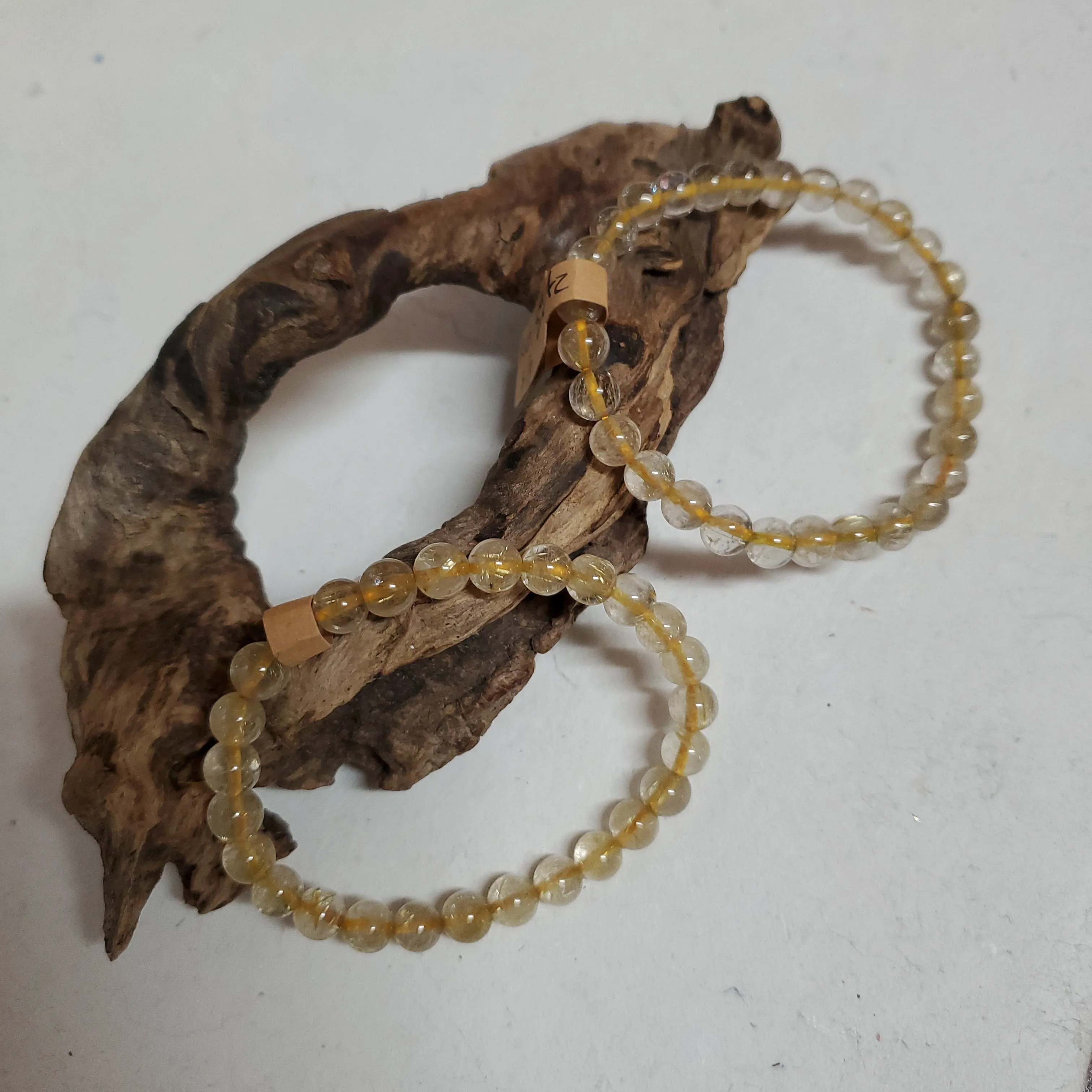 Golden Rutilated Quartz - Bead Bracelet 4 mm