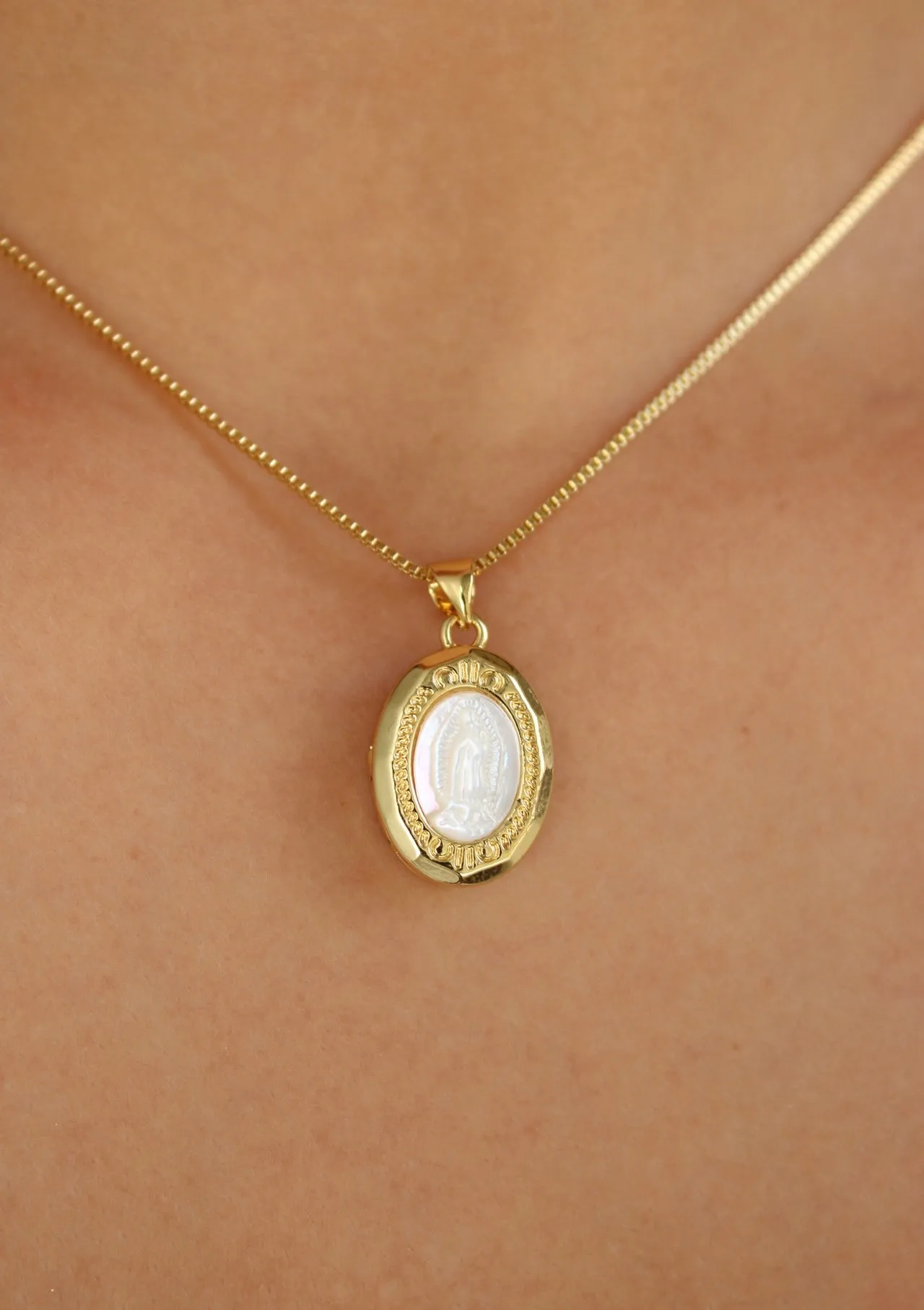 Guadalupe Marble Locket Necklace