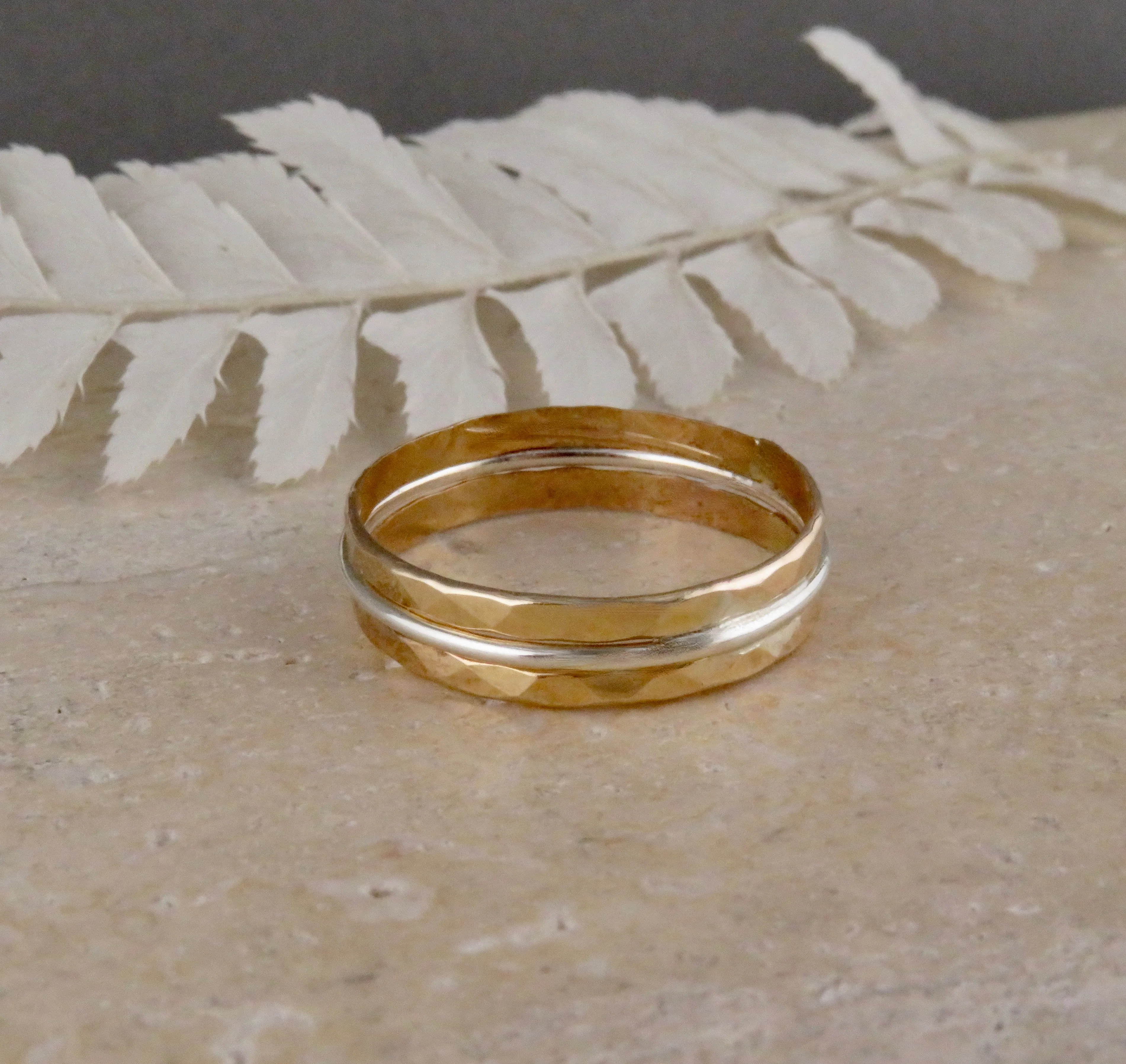 Hammered Merged Ring - Gold