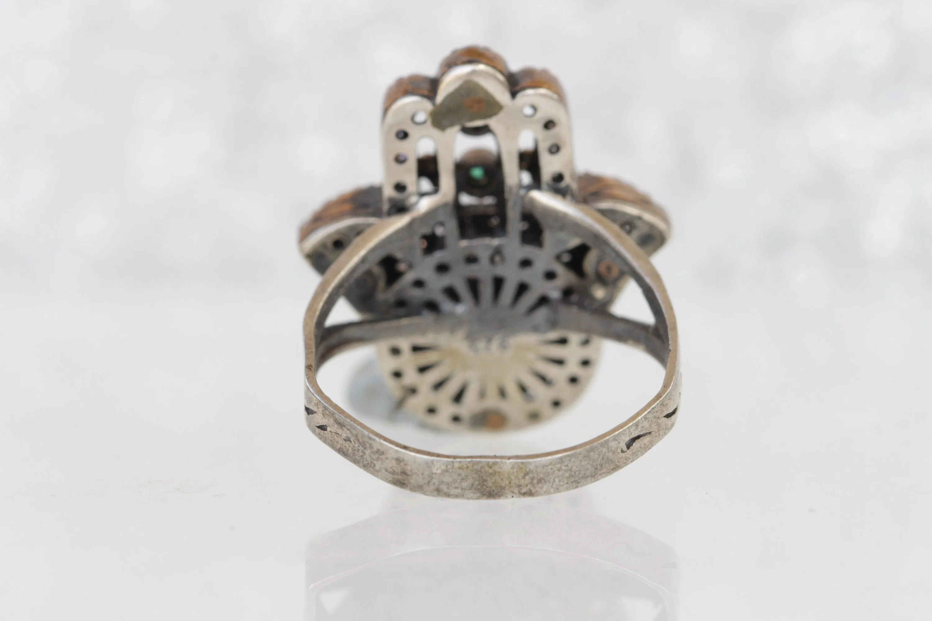 HAMSA RUBY Emerald RING