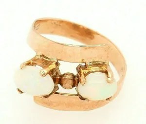 Handmade Light Opal Dress Ring 9ct Yellow Gold Fine Jewellery Band Size N