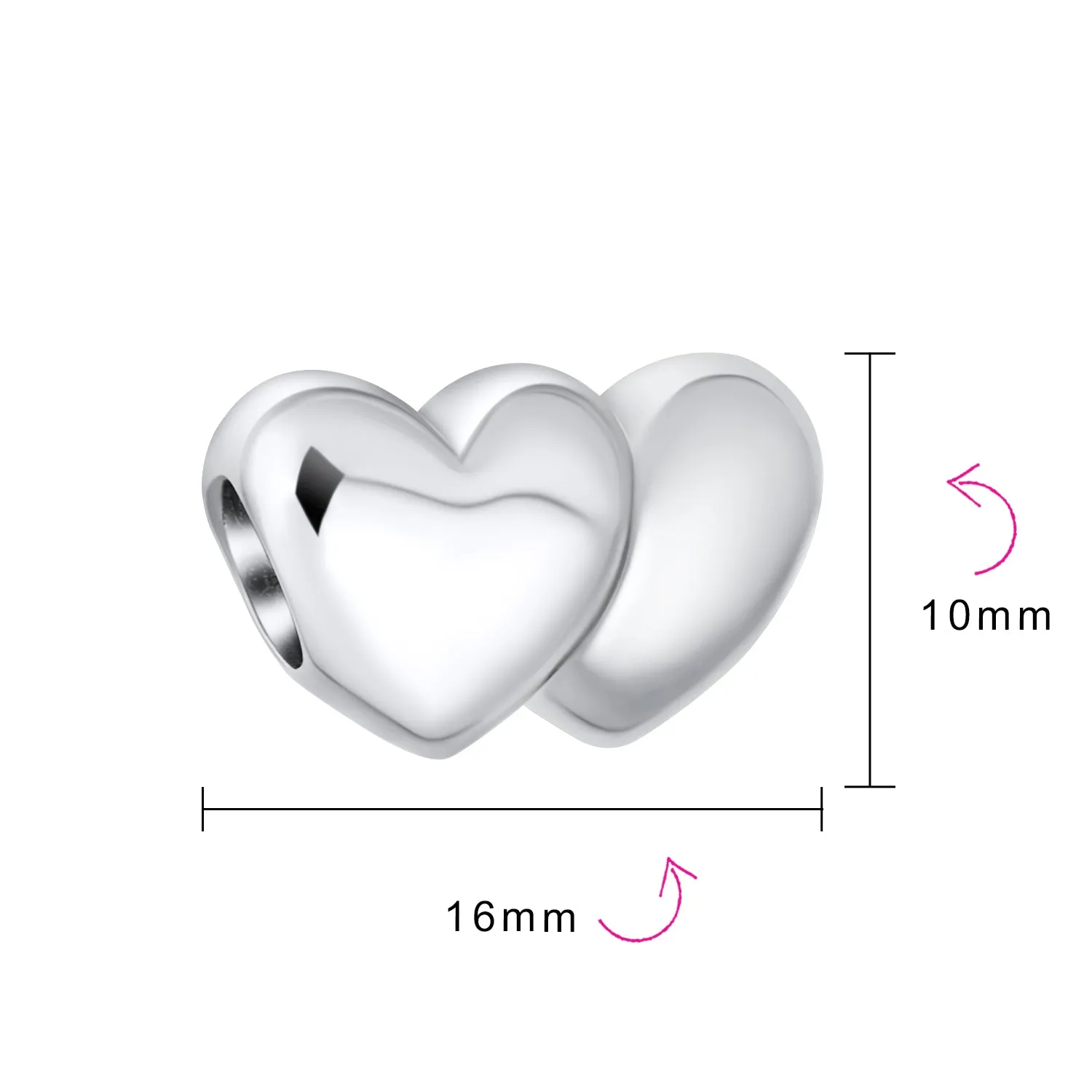 Heart Shape BFF Love Knot Monogram Letter Alphabet Initial Charm Bead