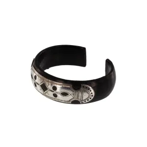 ITRI Silver & Wood Etched Cuff Bracelets The Azel Collection