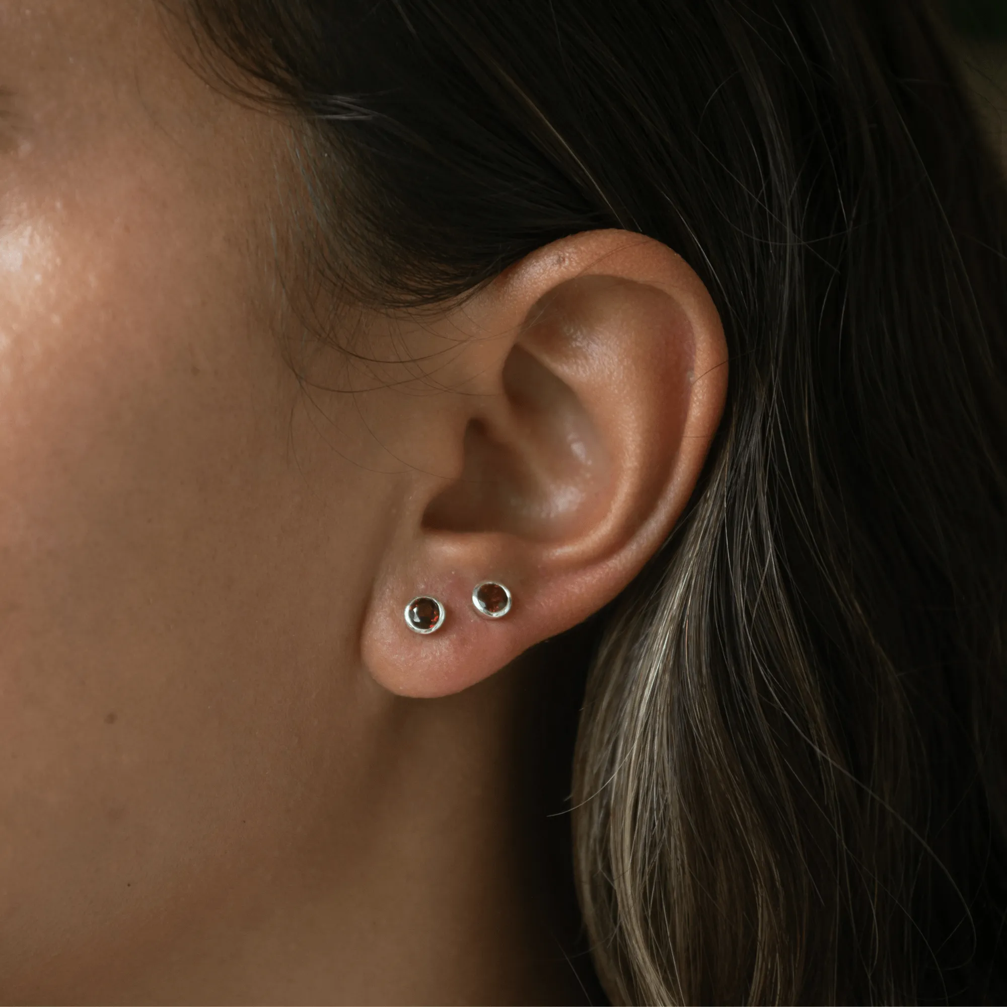 January Birthstone Earrings (Garnet)