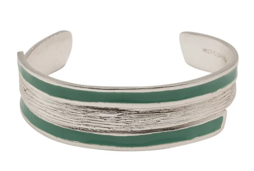 Karine Sultan Thin Textured Cuff in Silver