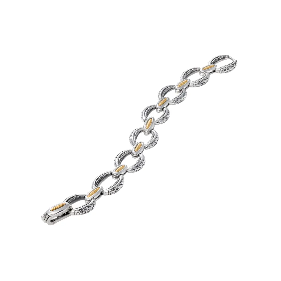 Konstantino Karia Collection Sterling and 18K Gold Cruise Delight Link Bracelet
