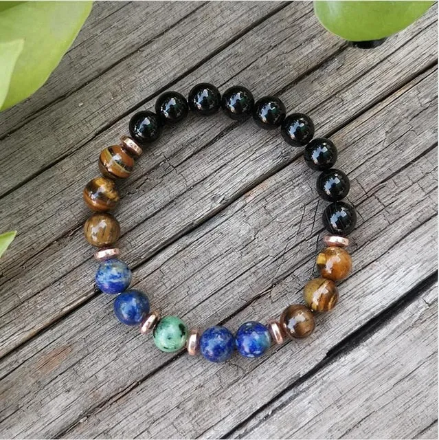 Lapis & Tigers Eye Mala Bracelet/Necklace/Set