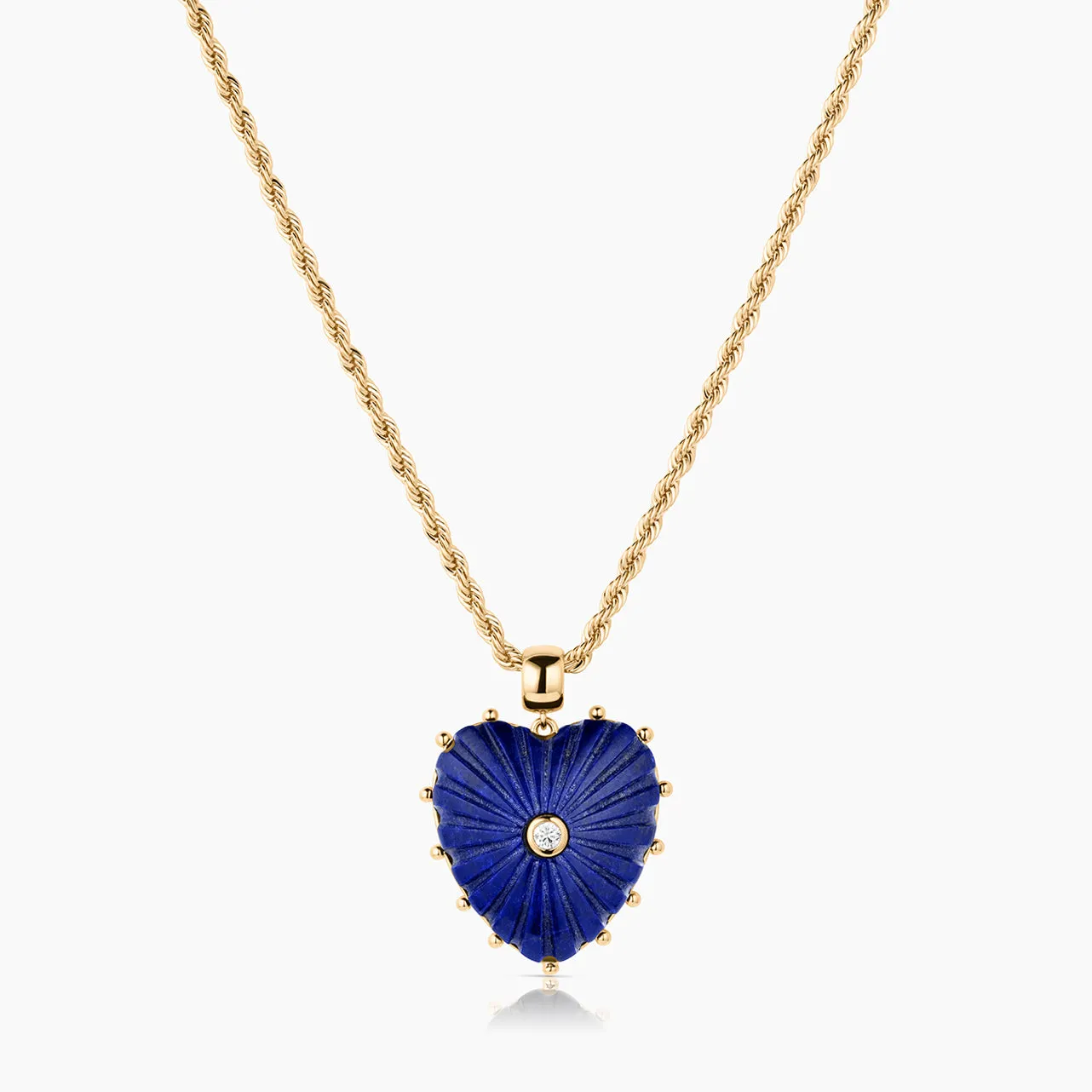 Malene Lapis Heart Rope Necklace