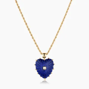 Malene Lapis Heart Rope Necklace