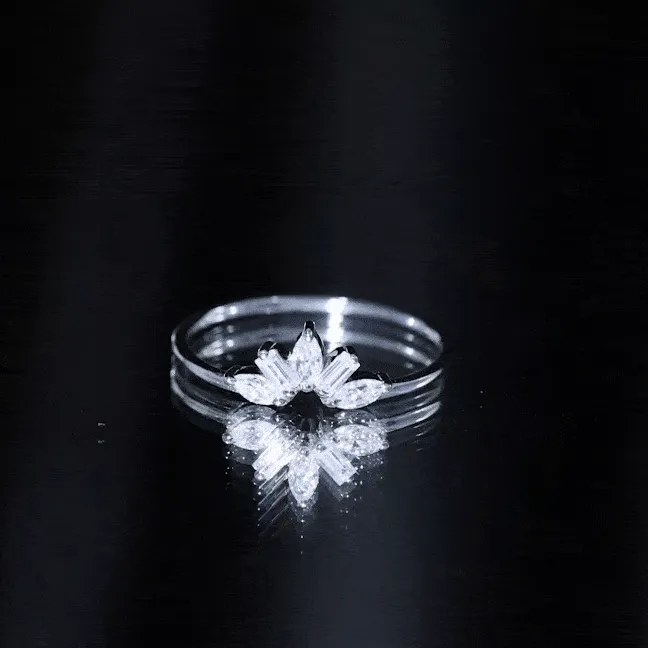 Marquise and Baguette Moissanite Enhancer Ring