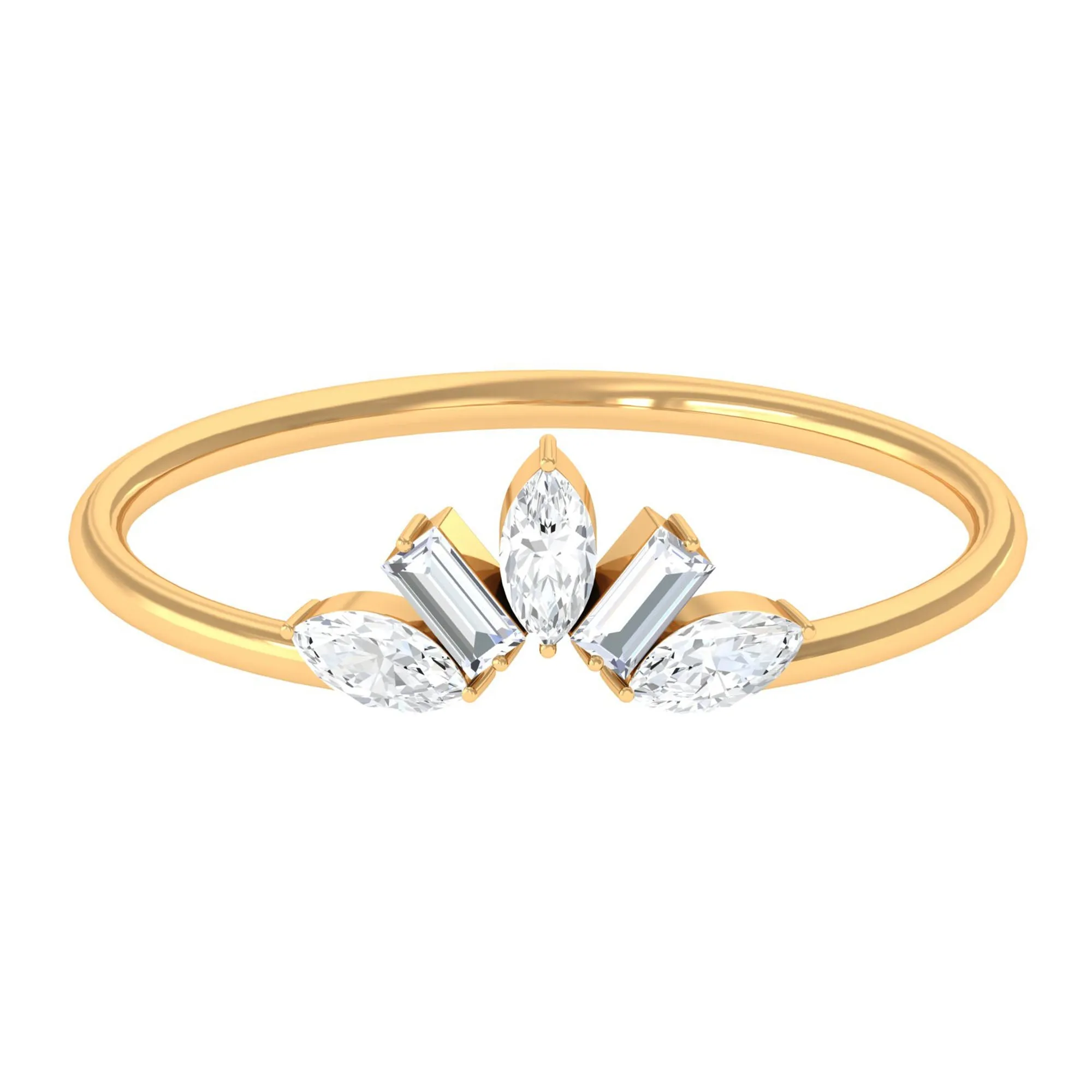Marquise and Baguette Moissanite Enhancer Ring