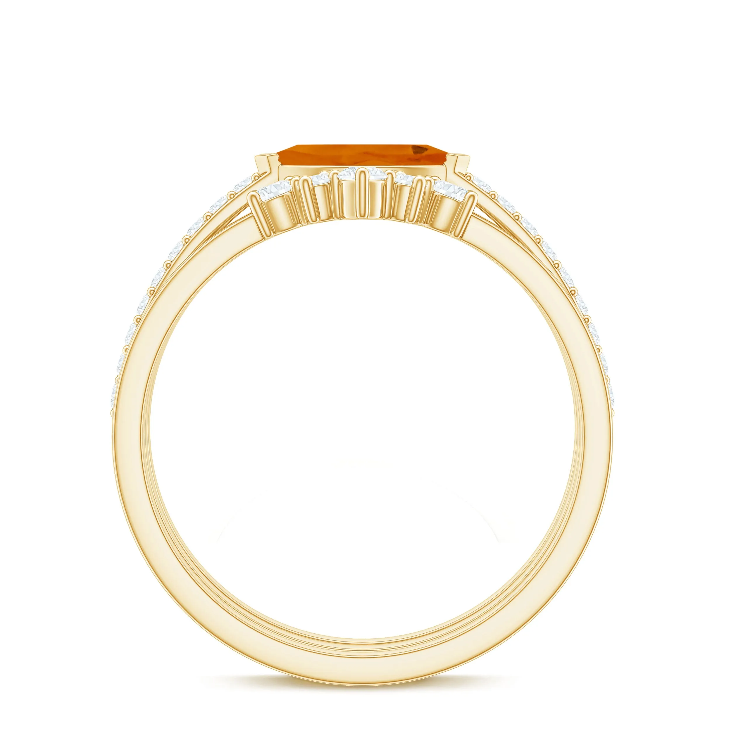 Marquise Shape Fire Opal Ring Set with Diamond