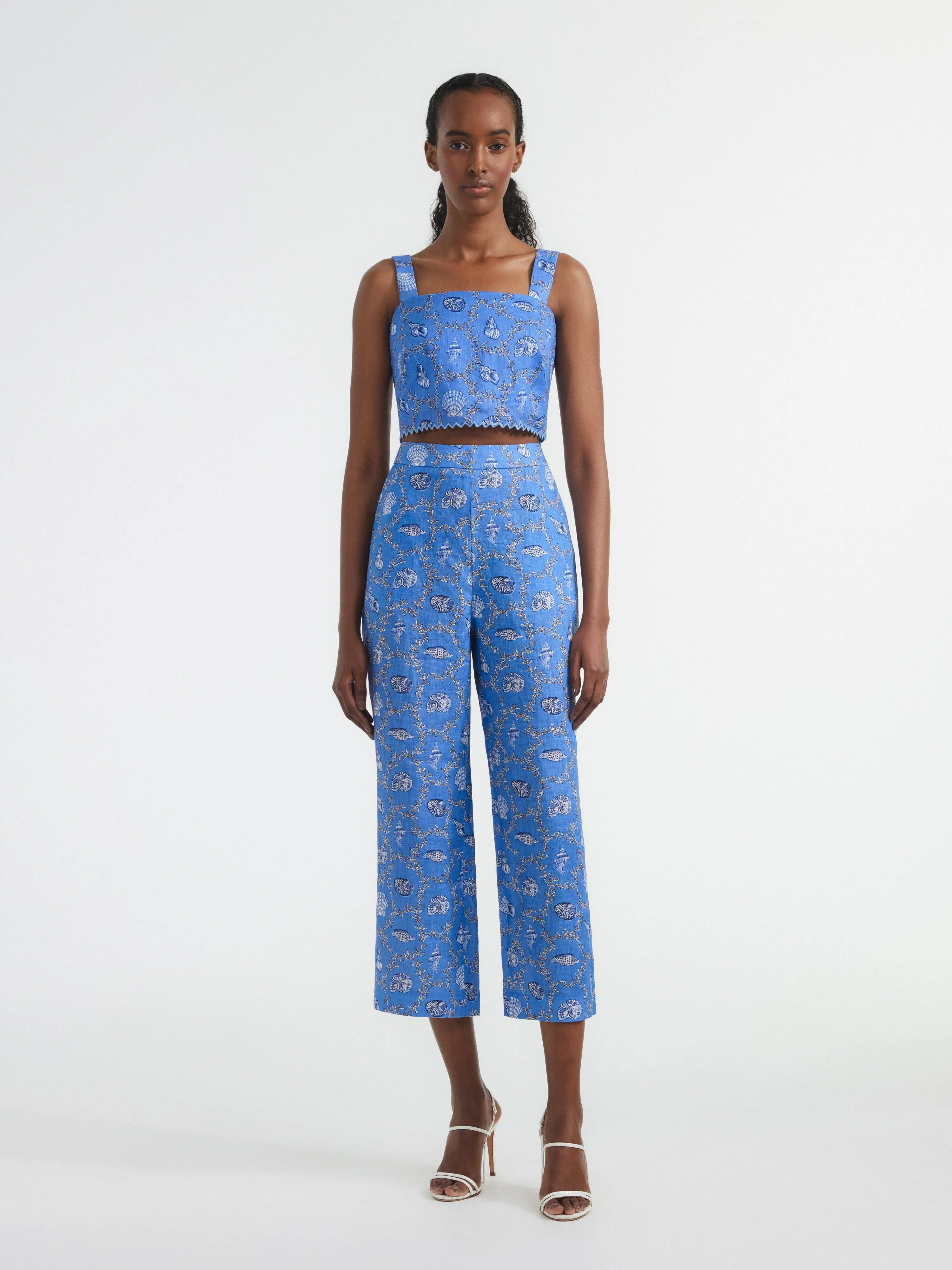 Meadow Top in Coral Lapis Zigzag
