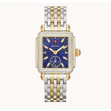 Michele Deco Mid Two-Tone Lapis Diamond Dial Quartz