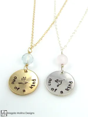 Mini Goddess (children) "one of a kind" Necklace With Quartz Stone