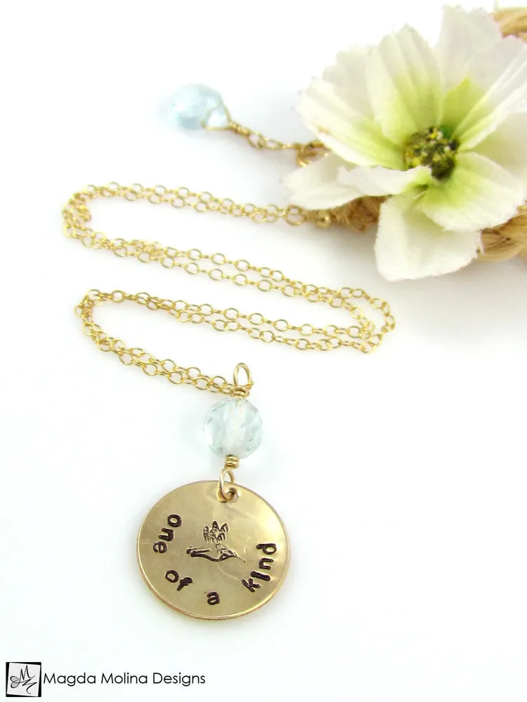 Mini Goddess (children) "one of a kind" Necklace With Quartz Stone