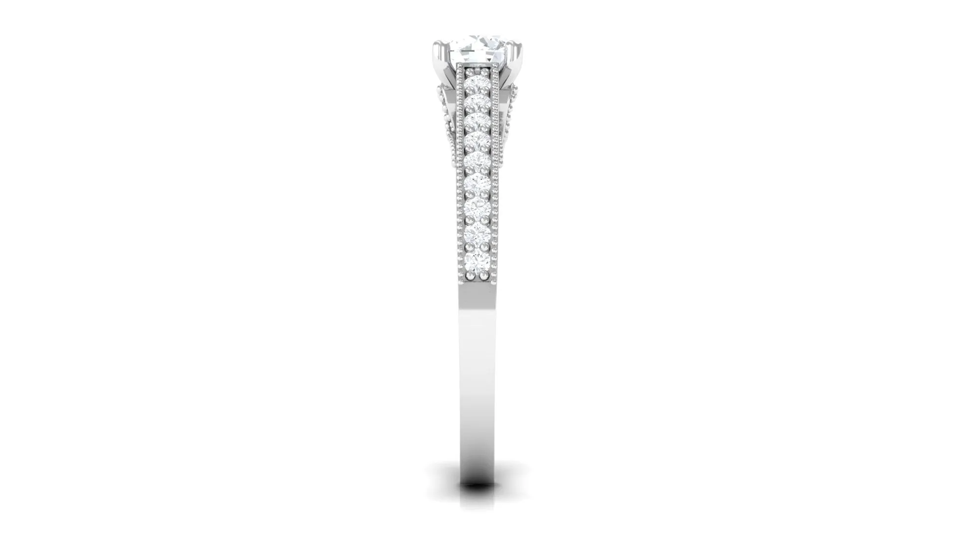 Minimal Diamond Hidden Heart Engagement Ring