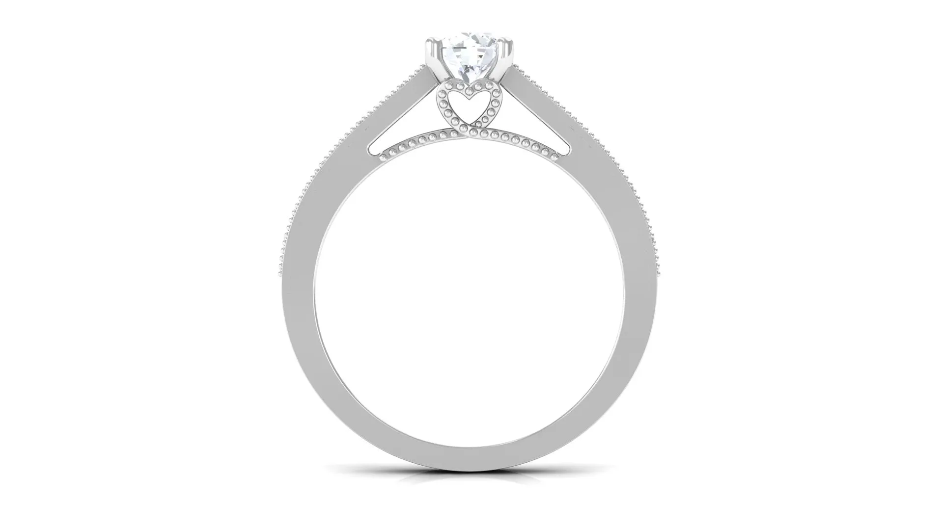 Minimal Diamond Hidden Heart Engagement Ring