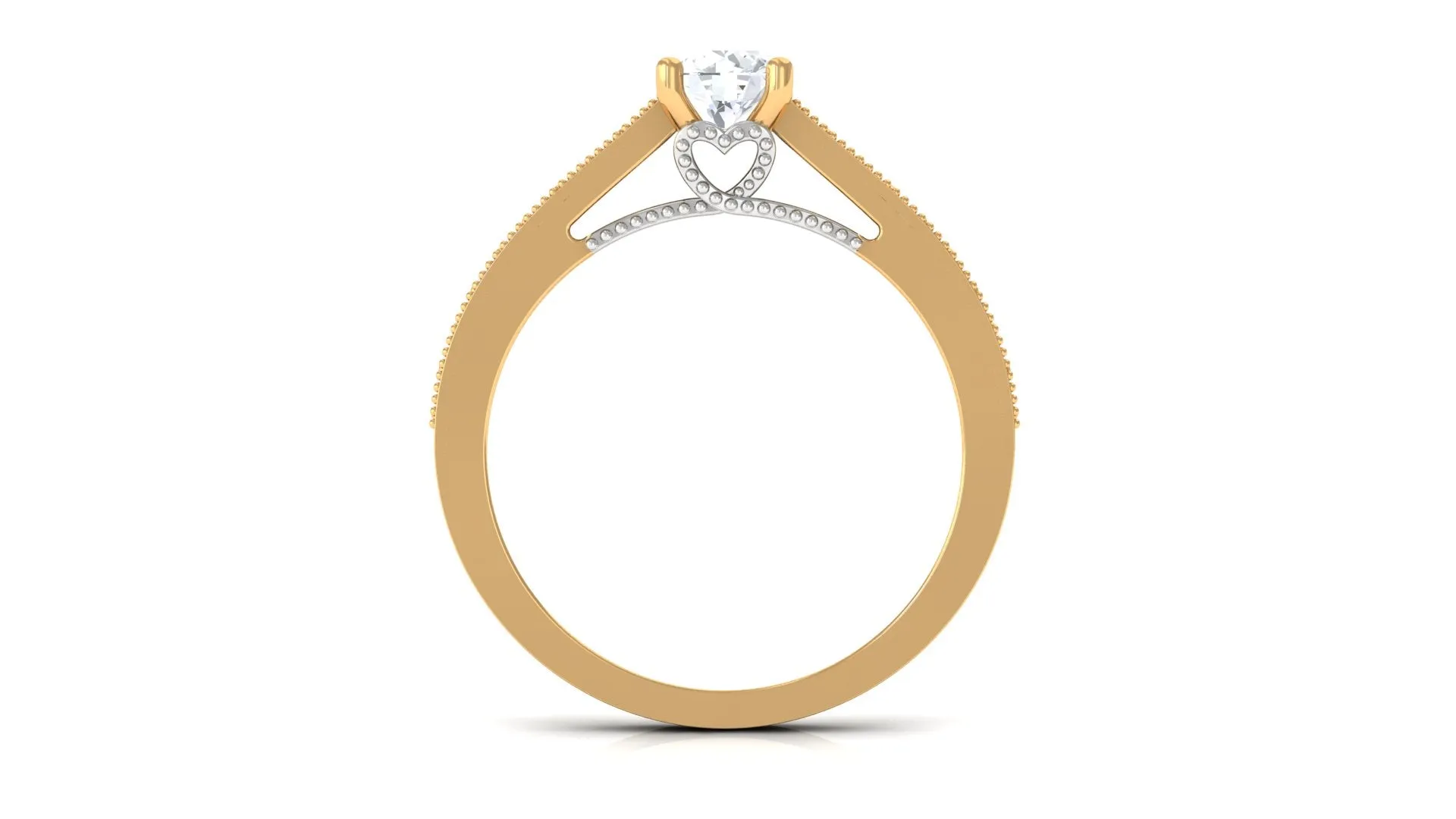 Minimal Diamond Hidden Heart Engagement Ring