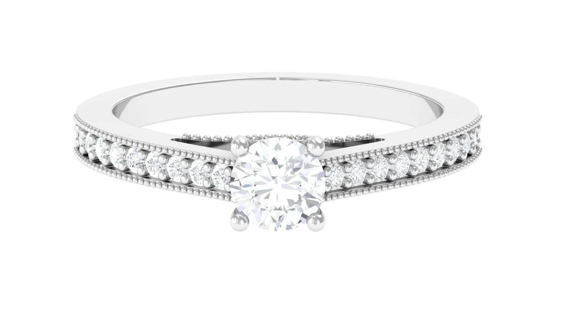Minimal Diamond Hidden Heart Engagement Ring