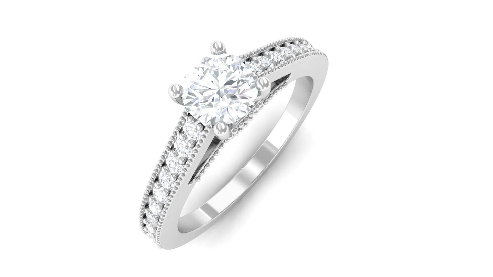 Minimal Diamond Hidden Heart Engagement Ring