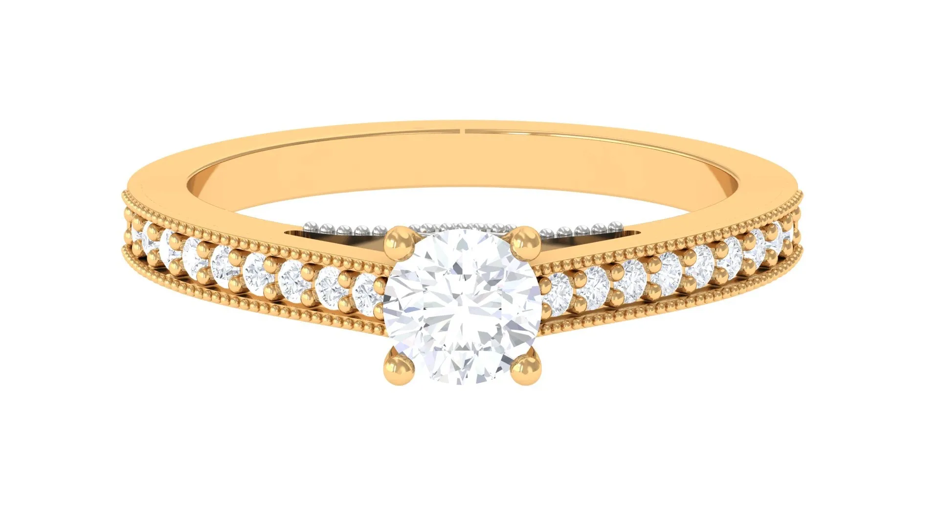 Minimal Diamond Hidden Heart Engagement Ring