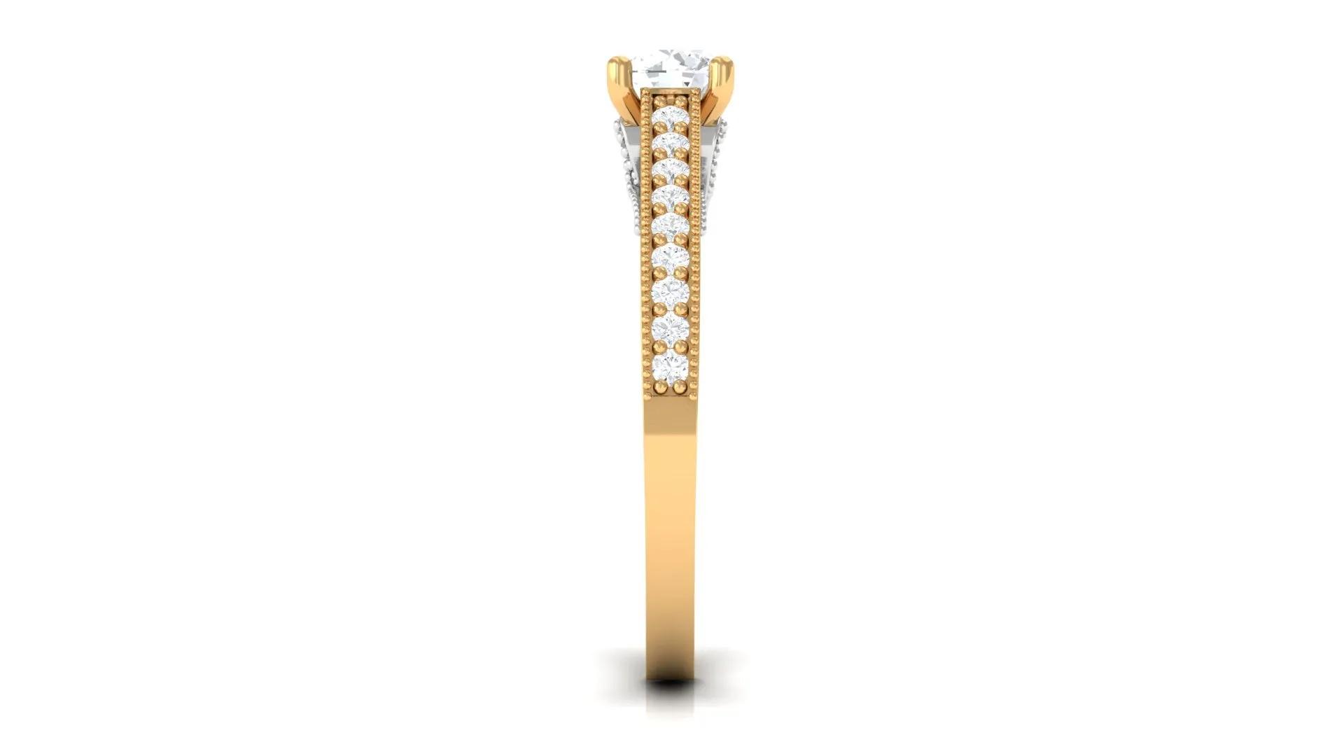 Minimal Diamond Hidden Heart Engagement Ring