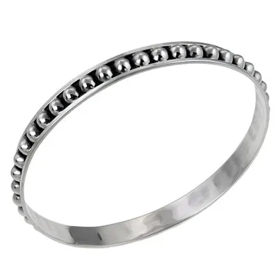 MM M5-162 OXIDIZED BEADED BANGLE BRACELET