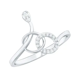 Natural Diamond Minimal Knot Ring in Prong Setting