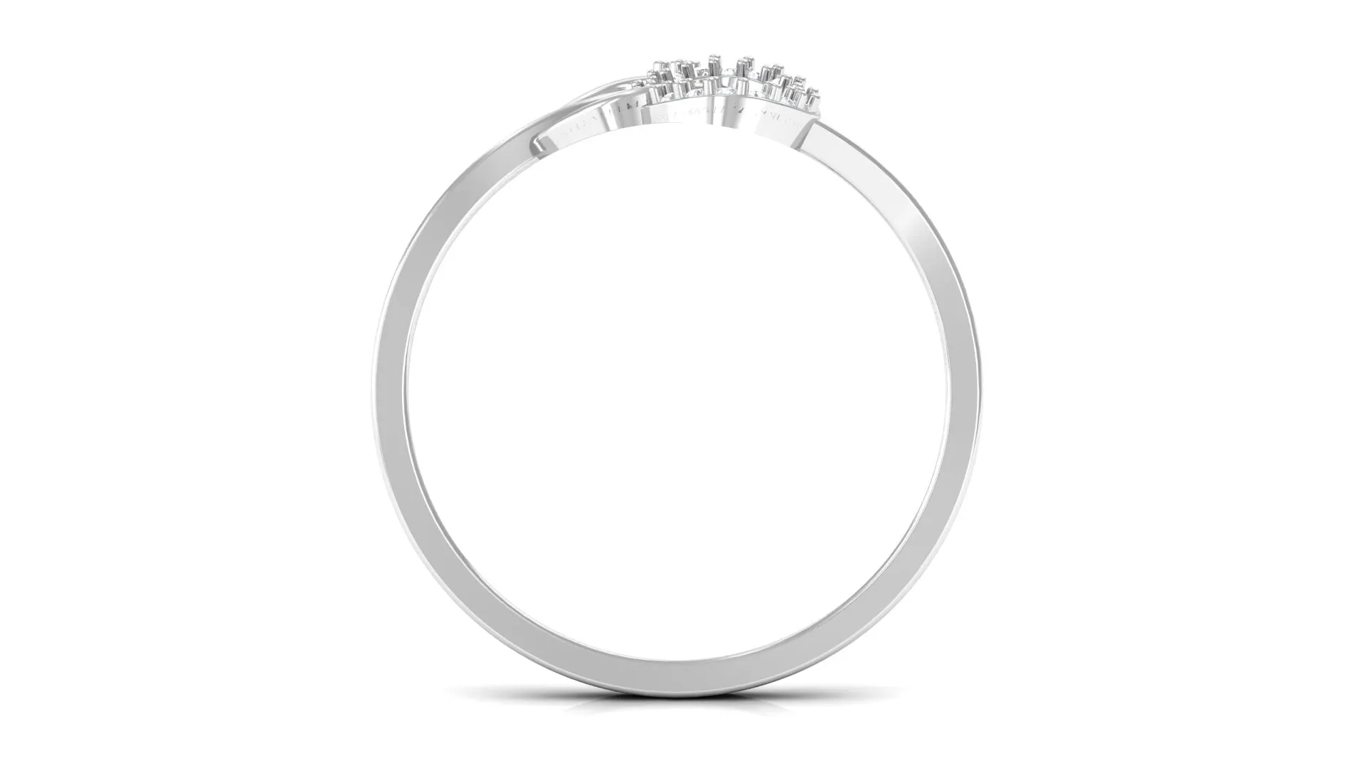Natural Diamond Minimal Knot Ring in Prong Setting
