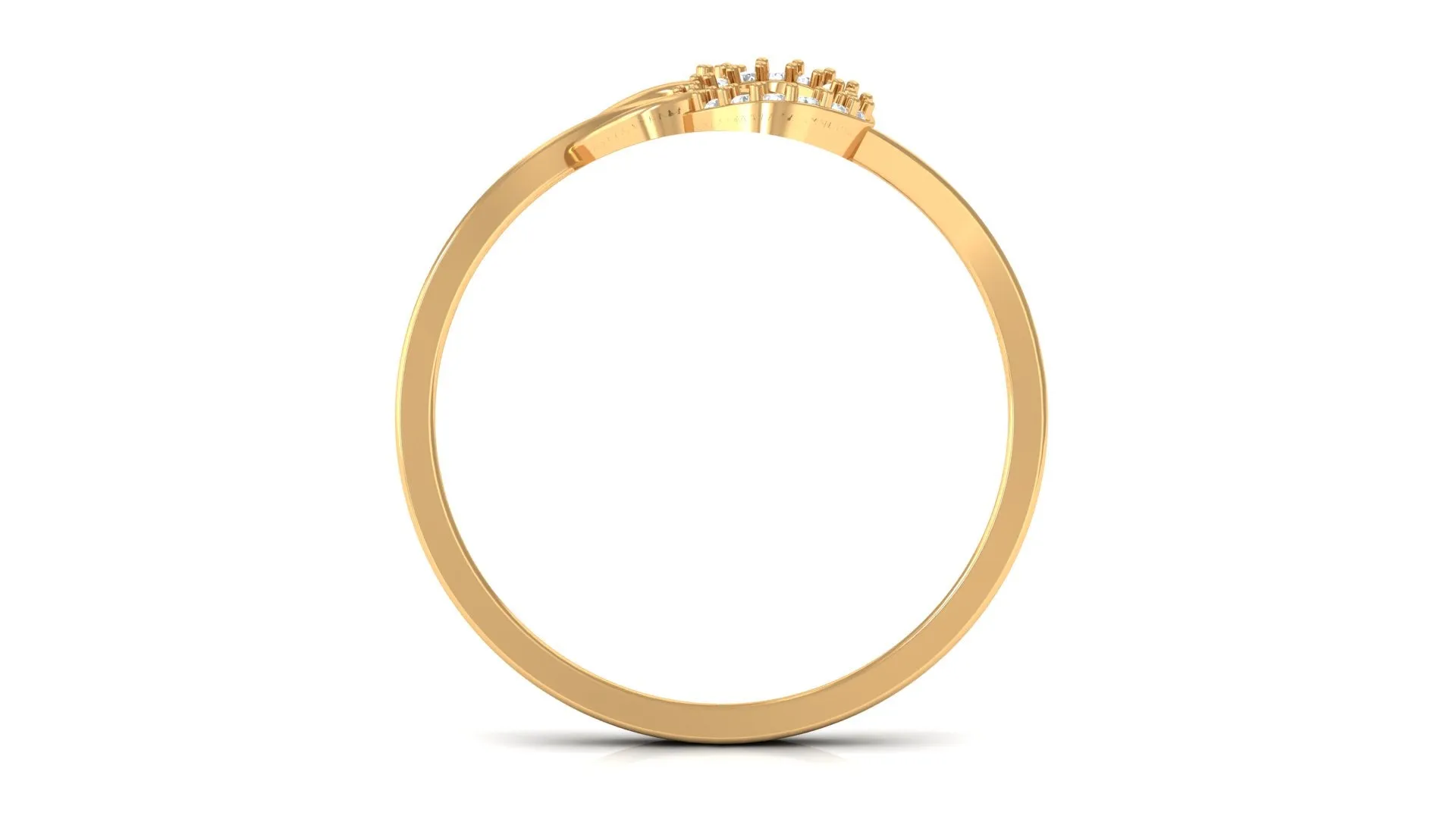 Natural Diamond Minimal Knot Ring in Prong Setting