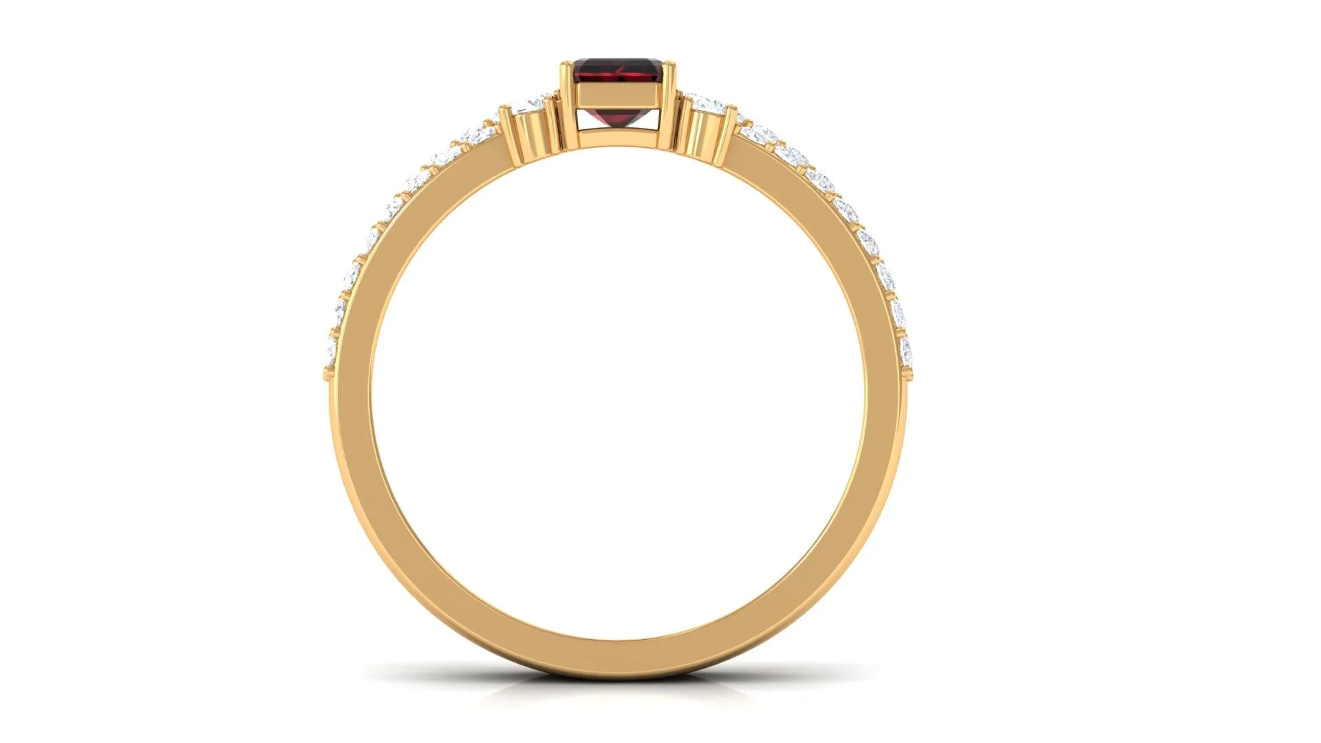 Natural Garnet and Diamond Solitaire Ring Set